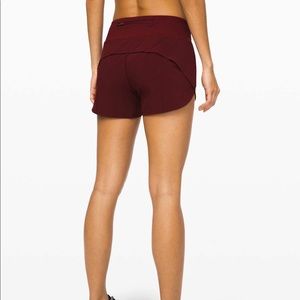 Lululemon Speed Up Short Long 4" inch Deep Rouge
